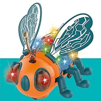 Transparent Gear Little Bee Toy for Kids, Electric Walking Bee Toy